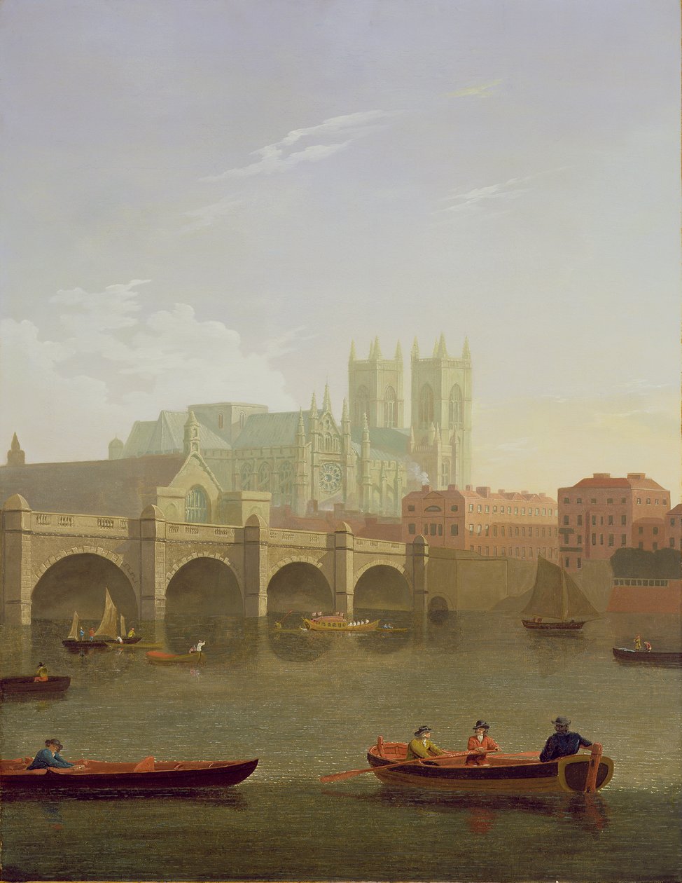 Westminster Abbey and Westminster Bridge Seen from the South, 1794 by Joseph Farington