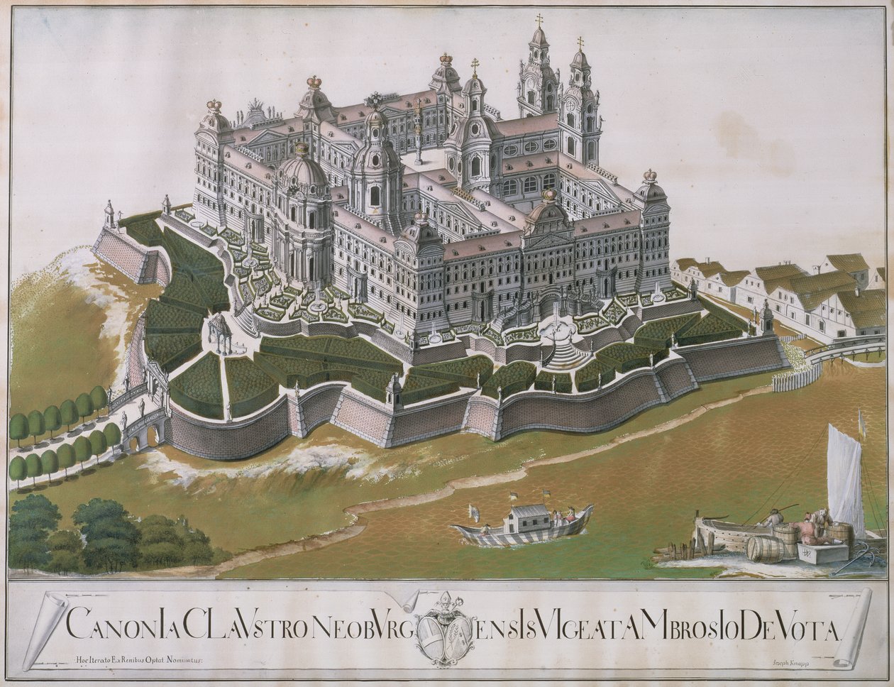 View of the Augustinian Monastery of Klosterneuburg, Showing Plans for Renovation Designed by the Architect Felice D