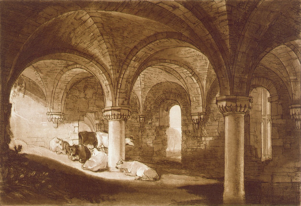 The Crypt of Kirkstall Abbey, from the 