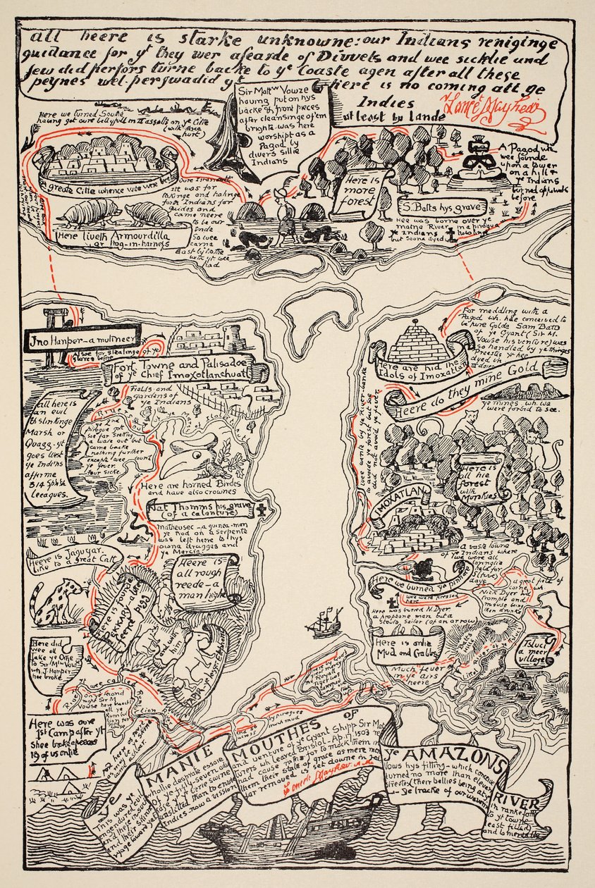 An inciting map of the Turbid Amazon, illustration from 