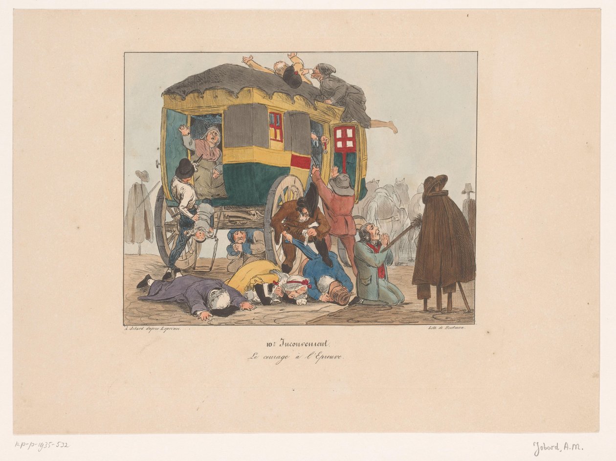Omnibus with Passengers Being Robbed by Joseph Ambroise Jobard