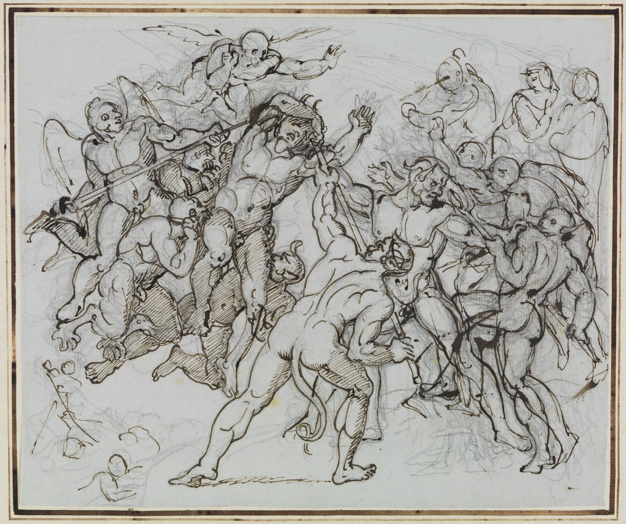 At the Pitch Lake of the Trickster Ciampolo of Navarra (Dante Inferno, Canto 22, V 34) by Joseph Anton Koch