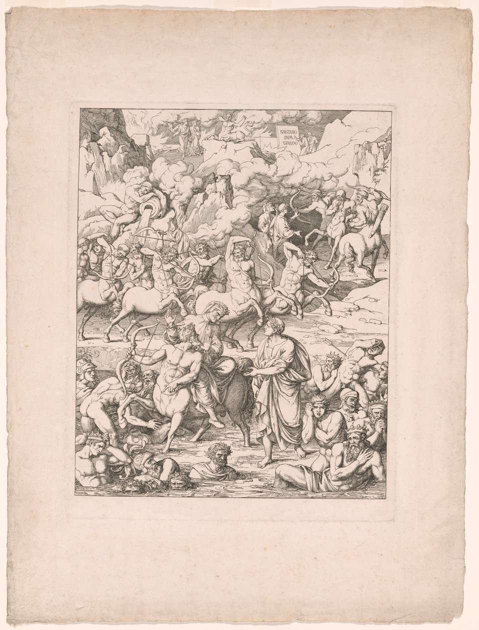 Dante Crosses the Stream of Blood of the Tyrants and Murderers on the Back of Nessus the Centaur by Joseph Anton Koch