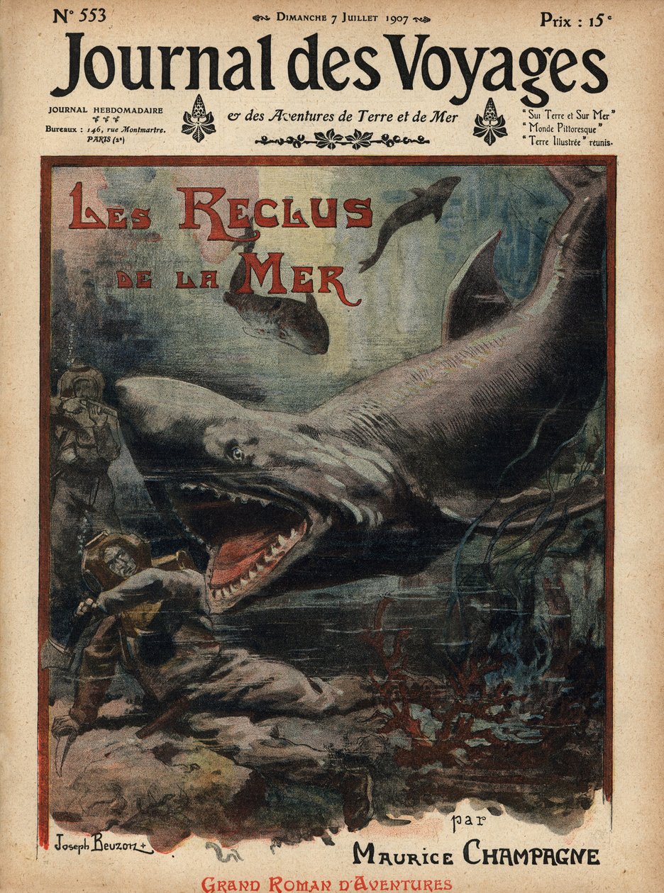 A Shark Attacks a Diving Diver by Joseph Beuzon