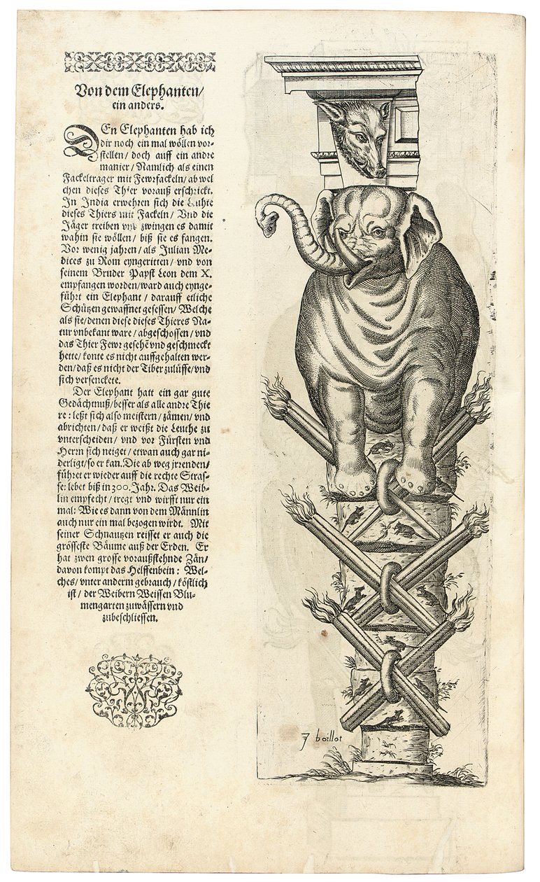 Column with Figure of an Elephant by Joseph Boillot