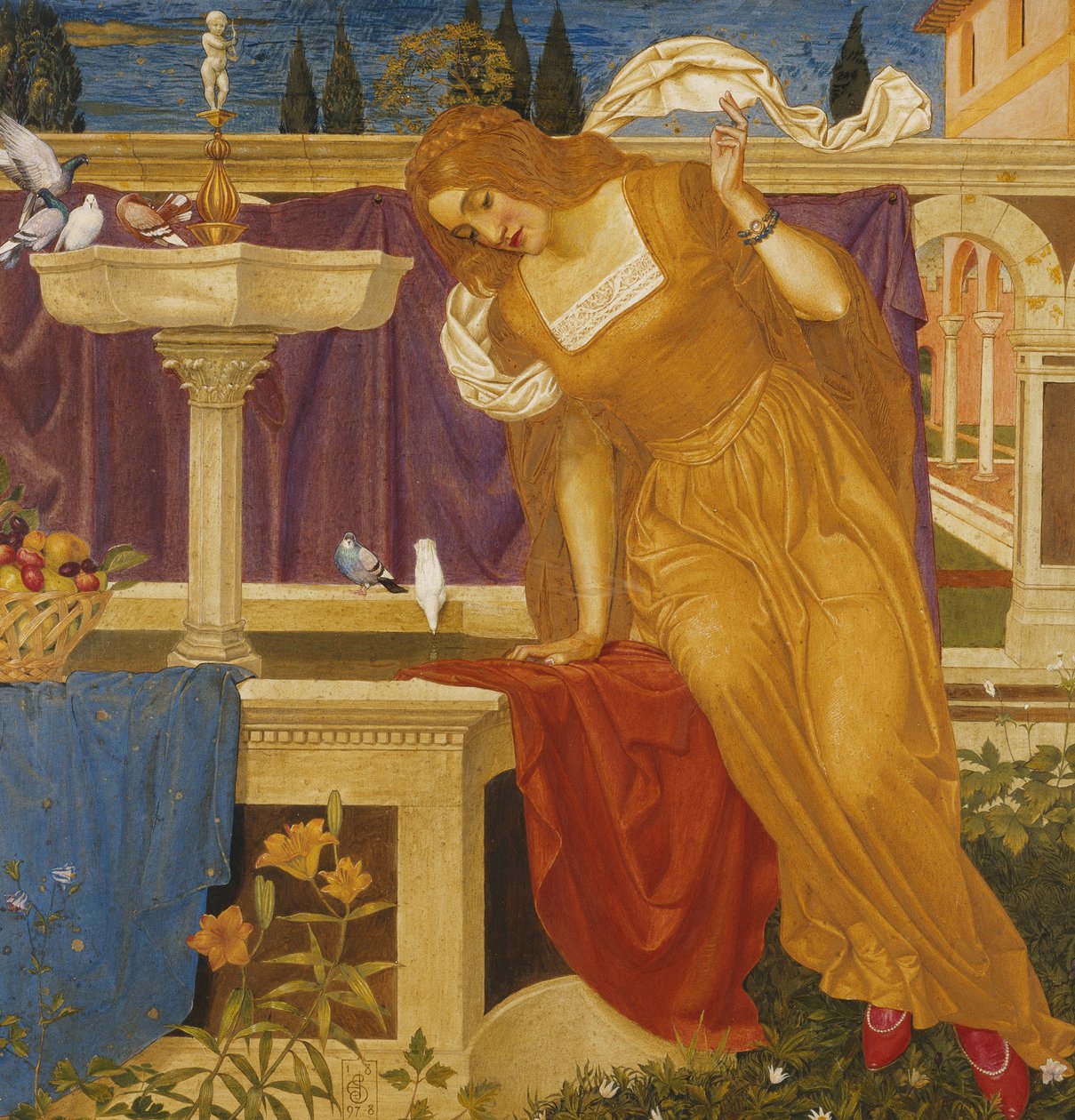 Beauty Seeing the Image of her Home in the Fountain by Joseph Edward Southall