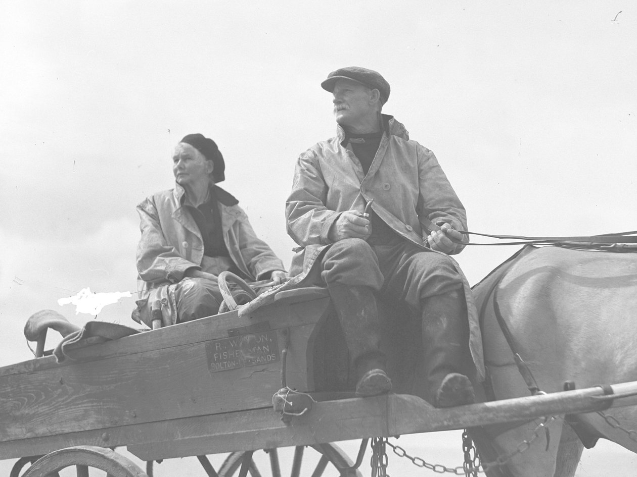 Husband and Wife Sitting on Cockling Cart by Joseph Hardman