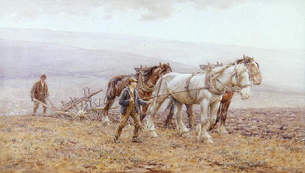 Ploughing the Downs by Joseph Harold Swanwick
