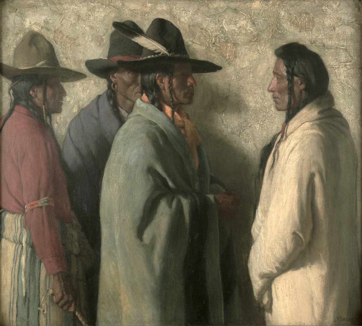 Young Chiefs Mission, c.1919 by Joseph Henry Sharp