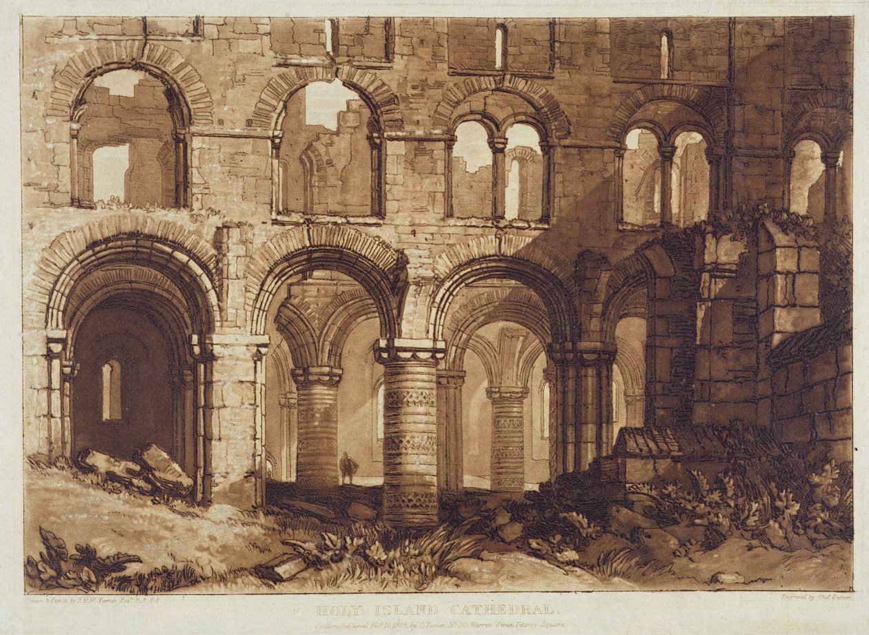 Holy Island Cathedral, engraved by Charles Turner (1808) by Joseph Mallord William (after) Turner