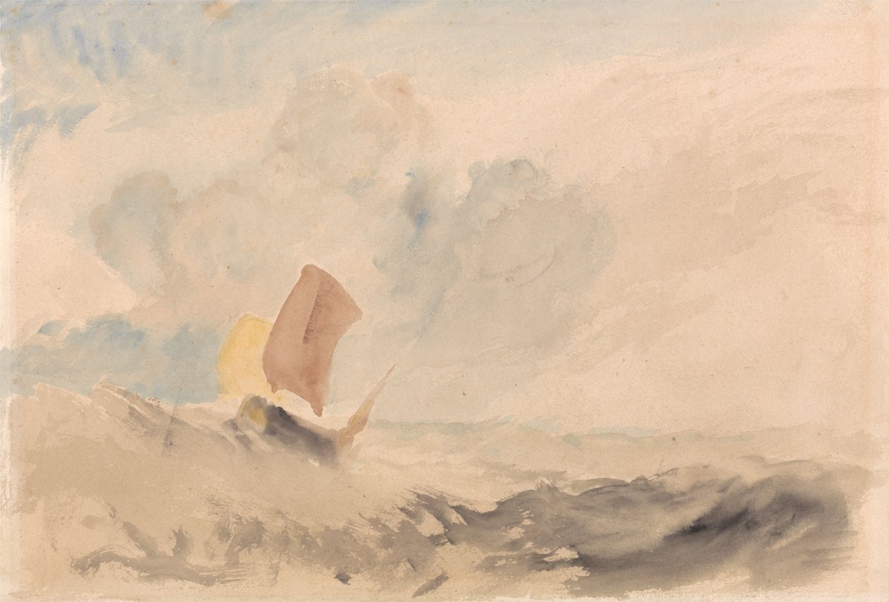 A Sea Piece - A Rough Sea with a Fishing Boat by Joseph Mallord William Turner