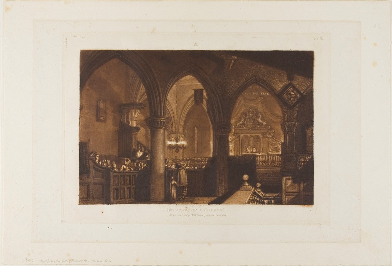 Interior of a Church (plate 70 from Liber Studiorum) by Joseph Mallord William Turner