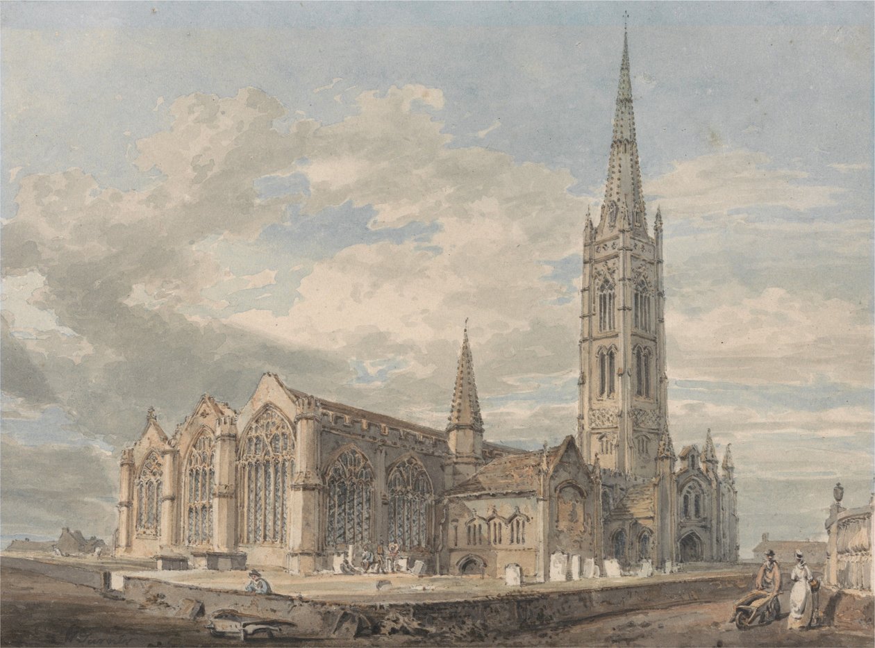 North East View of Grantham Church, Lincolnshire by Joseph Mallord William Turner