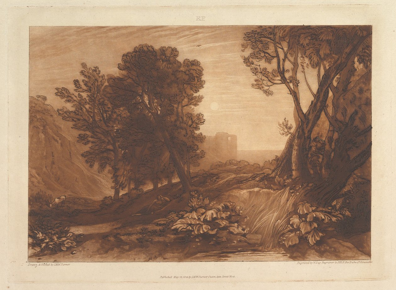 Solitude, or The Reading Magdalen, Liber Studiorum, part XI, plate 53, May 12, 1814 by Joseph Mallord William Turner