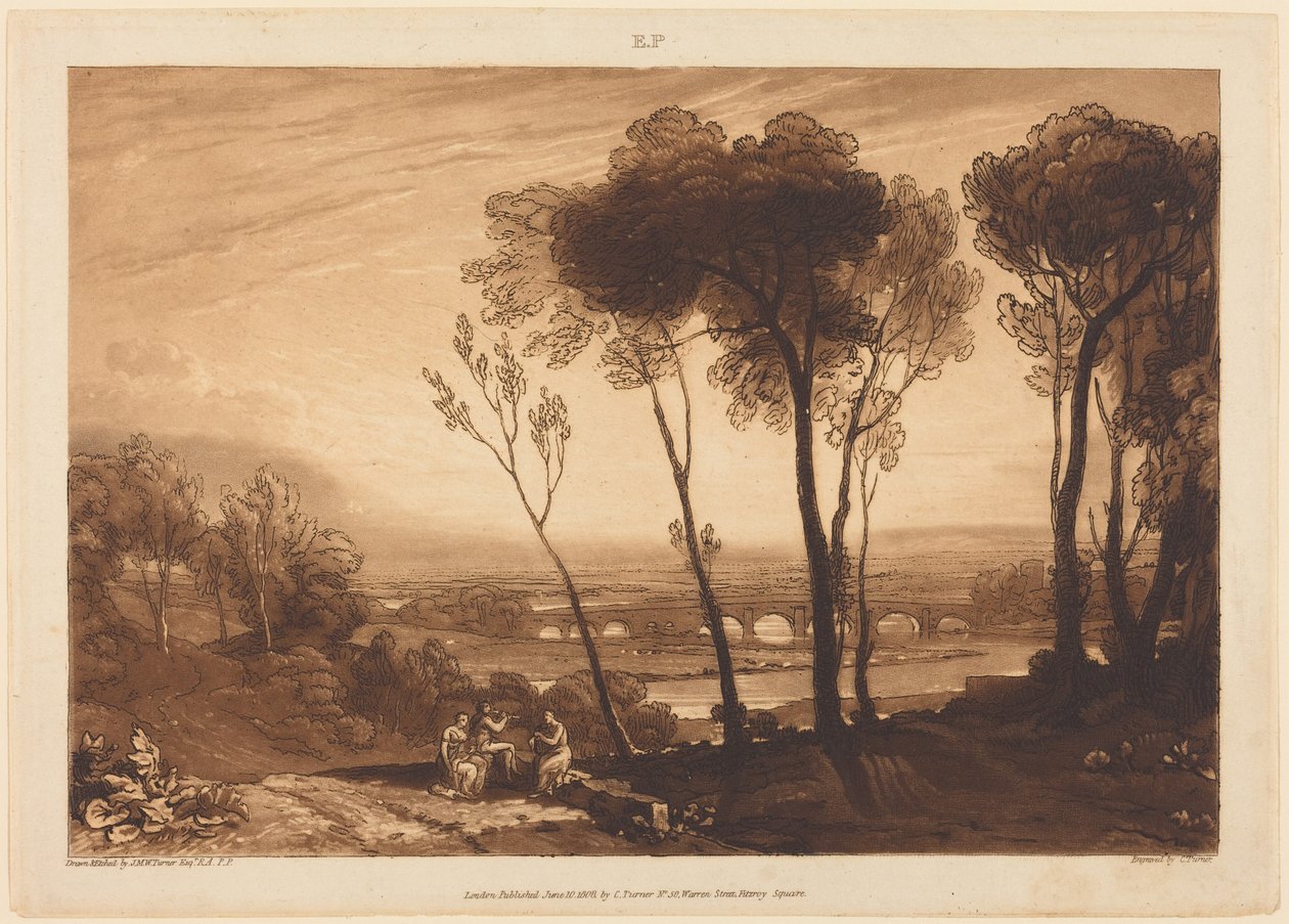 The Bridge in Middle Distance by Joseph Mallord William Turner