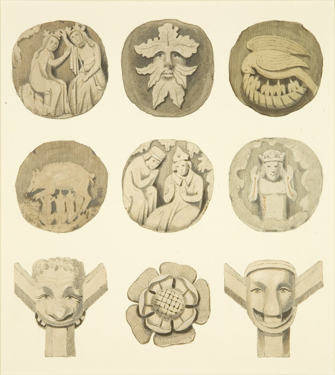 Groin stones in ceiling of Redcliffe Church by Joseph Manning