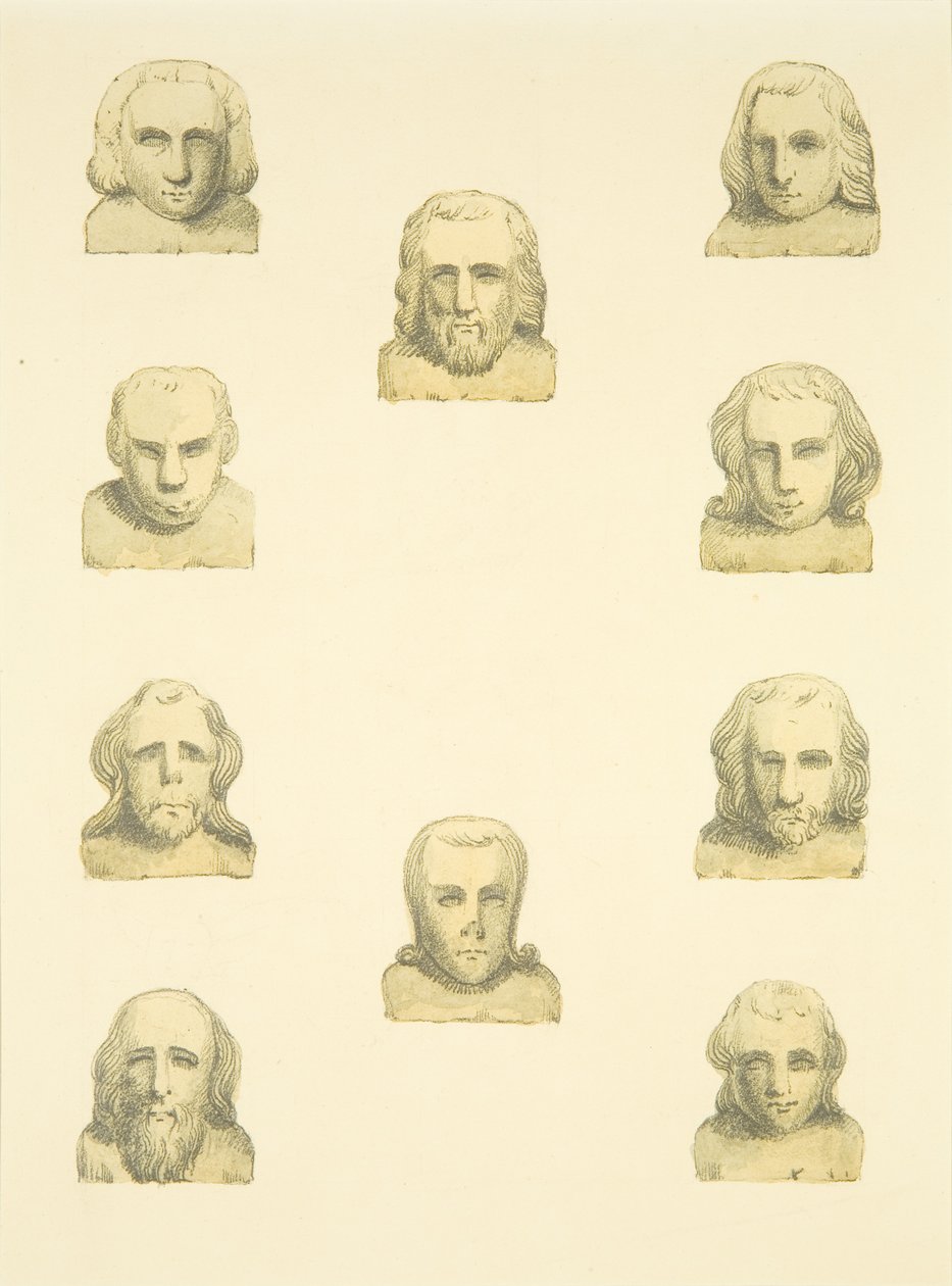 Ten Heads in Frieze Around North Porch of St Mary Redcliffe by Joseph Manning