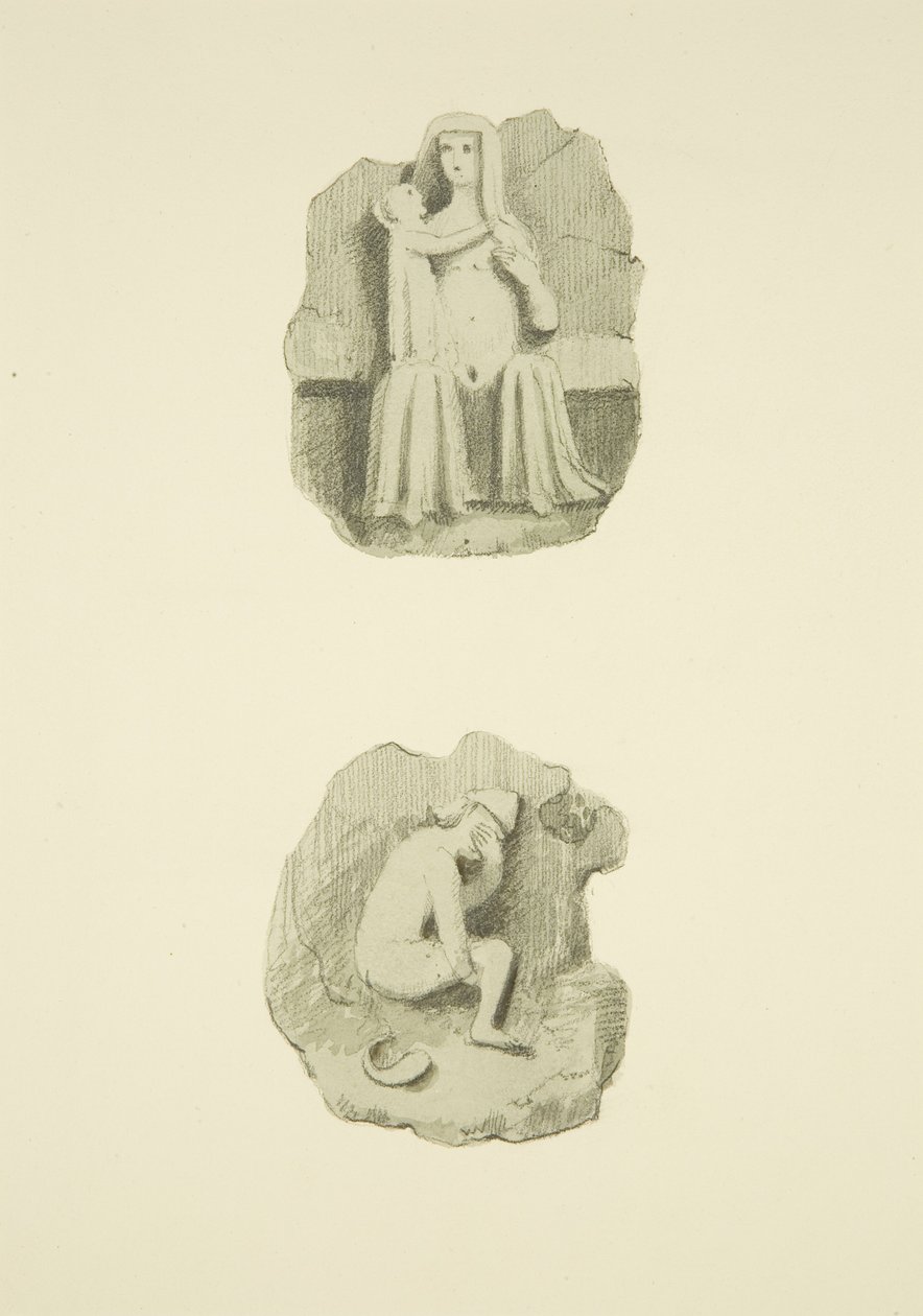 Two groin stones in ceiling of St Mary Redcliffe by Joseph Manning