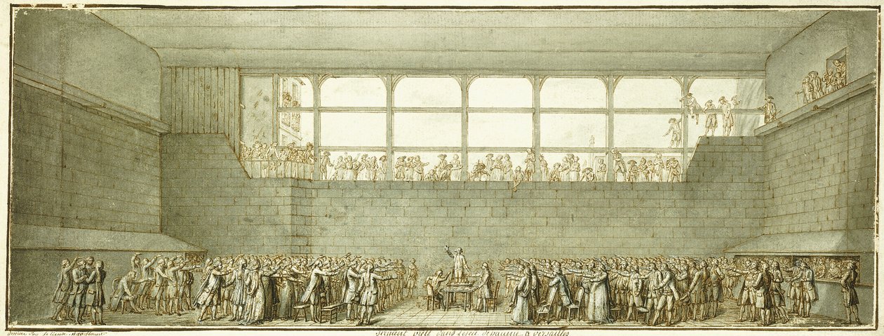 The Tennis Court Oath c 1789 by Joseph Marie Flouest