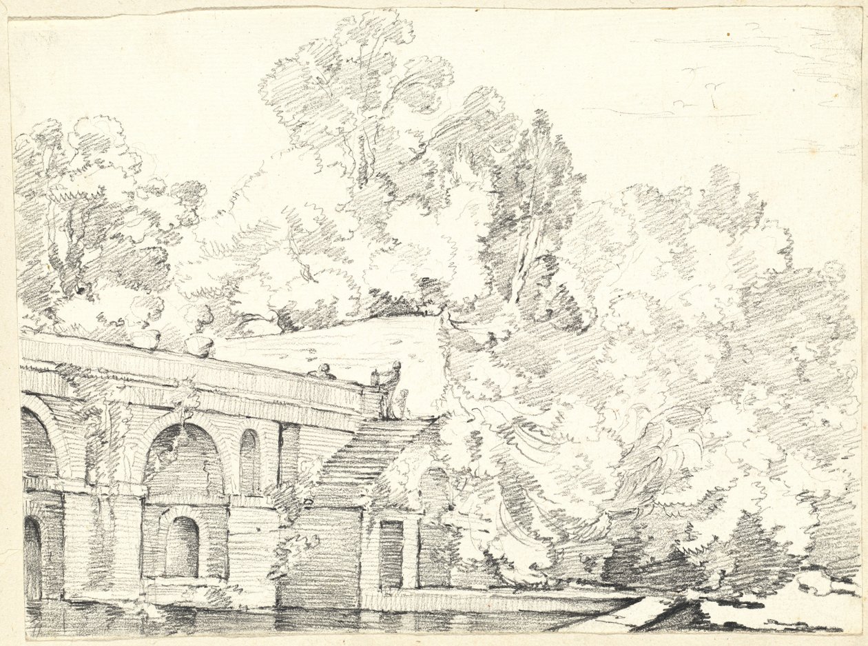 The Fishpond at Villa Madama by Joseph Marie Vien