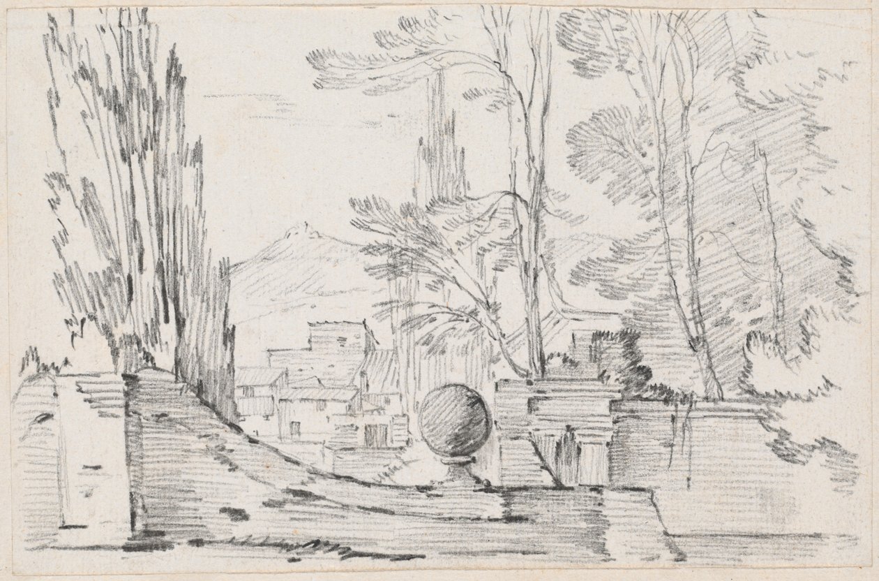 View across the Wall of an Italian Garden by Joseph-Marie Vien