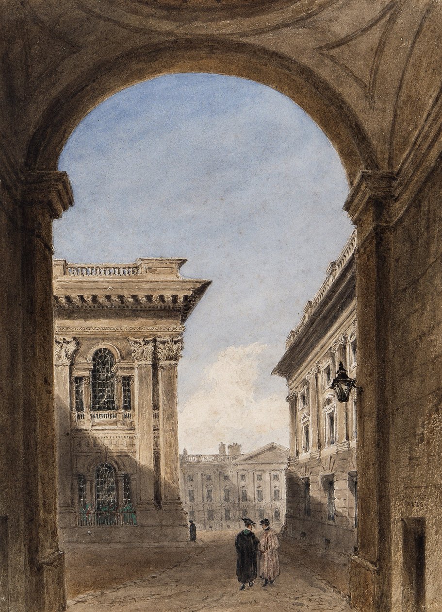 Canterbury Gate and Christ Church Quad, Oxford, 1833 by Joseph Murray Ince