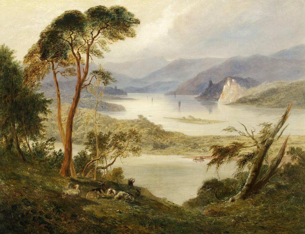 Oberwesel with Schonburg Castle, on the Rhine by Joseph Murray Ince