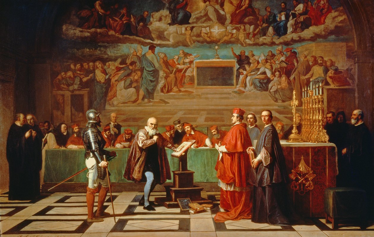 Galileo Galilei before members of the Holy Office in the Vatican in 1633 by Joseph Nicolas Robert Fleury
