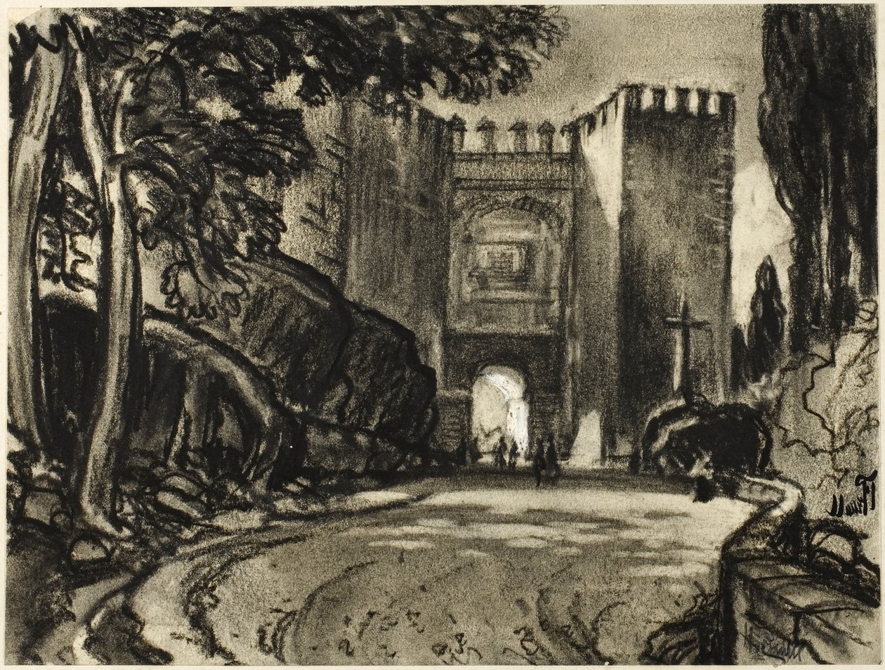 A Gate of Segovia by Joseph Pennell