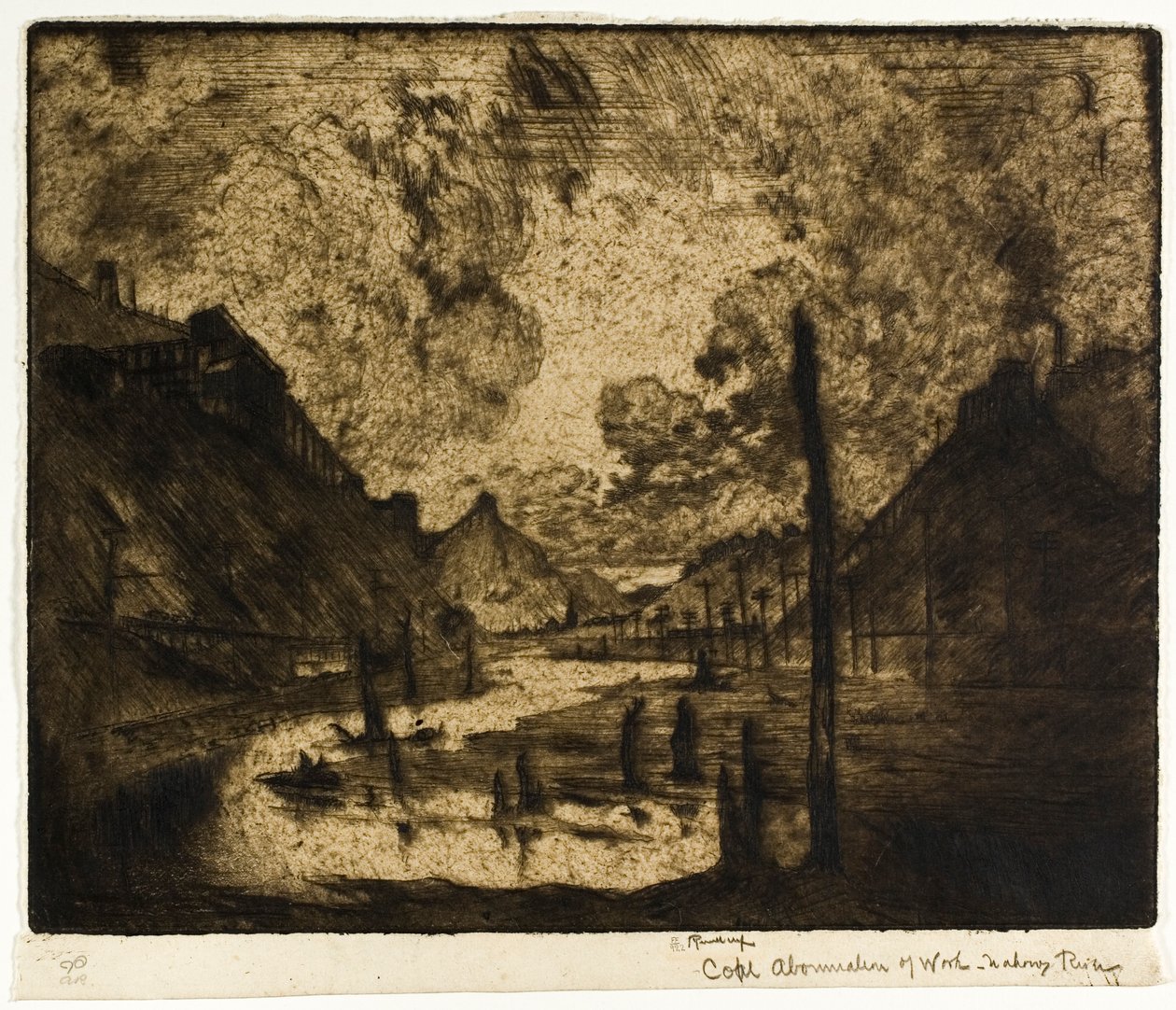 Coal - Abomination of Work, Mahanoy River by Joseph Pennell