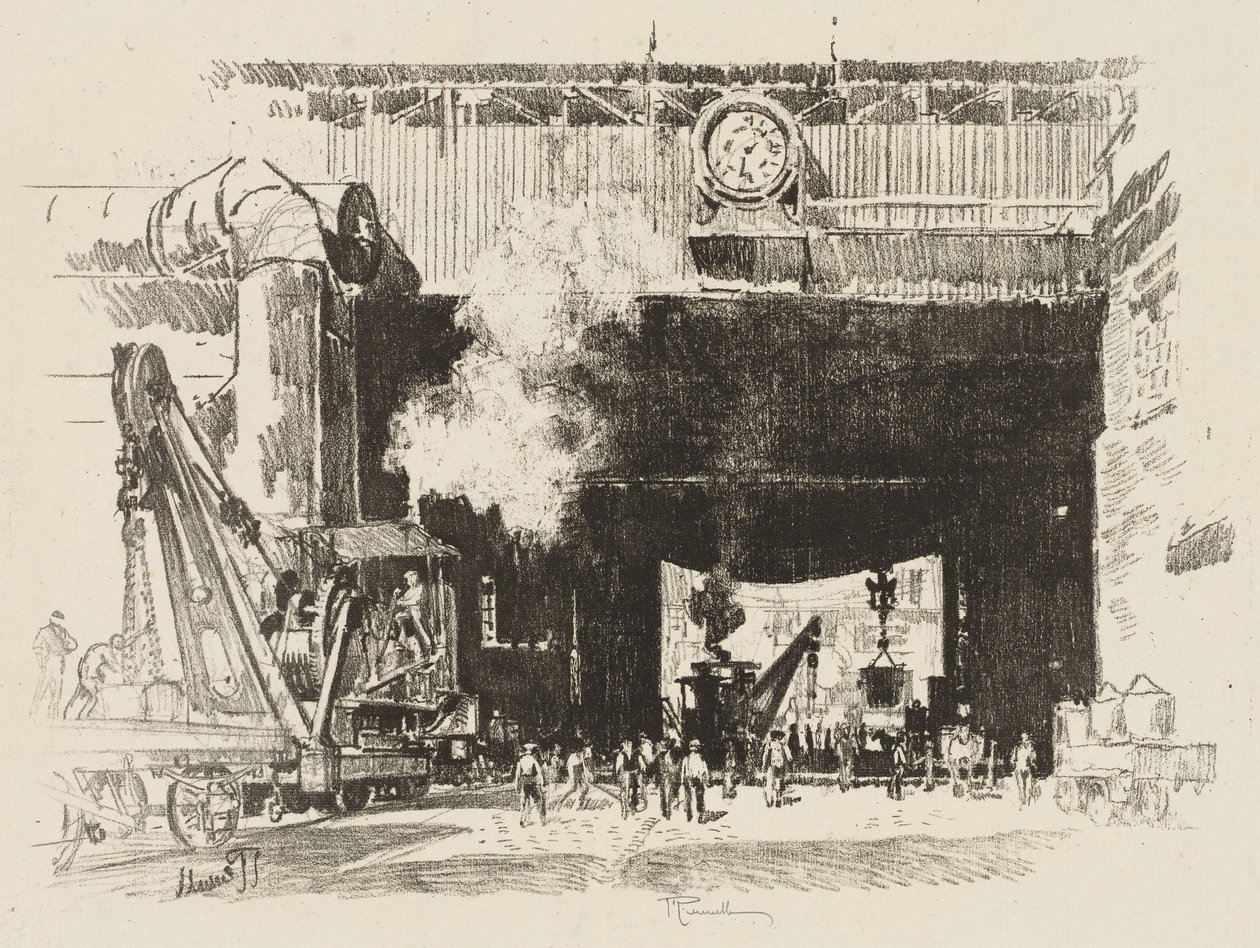 English War Work: The Big Gate of the Big Shop by Joseph Pennell