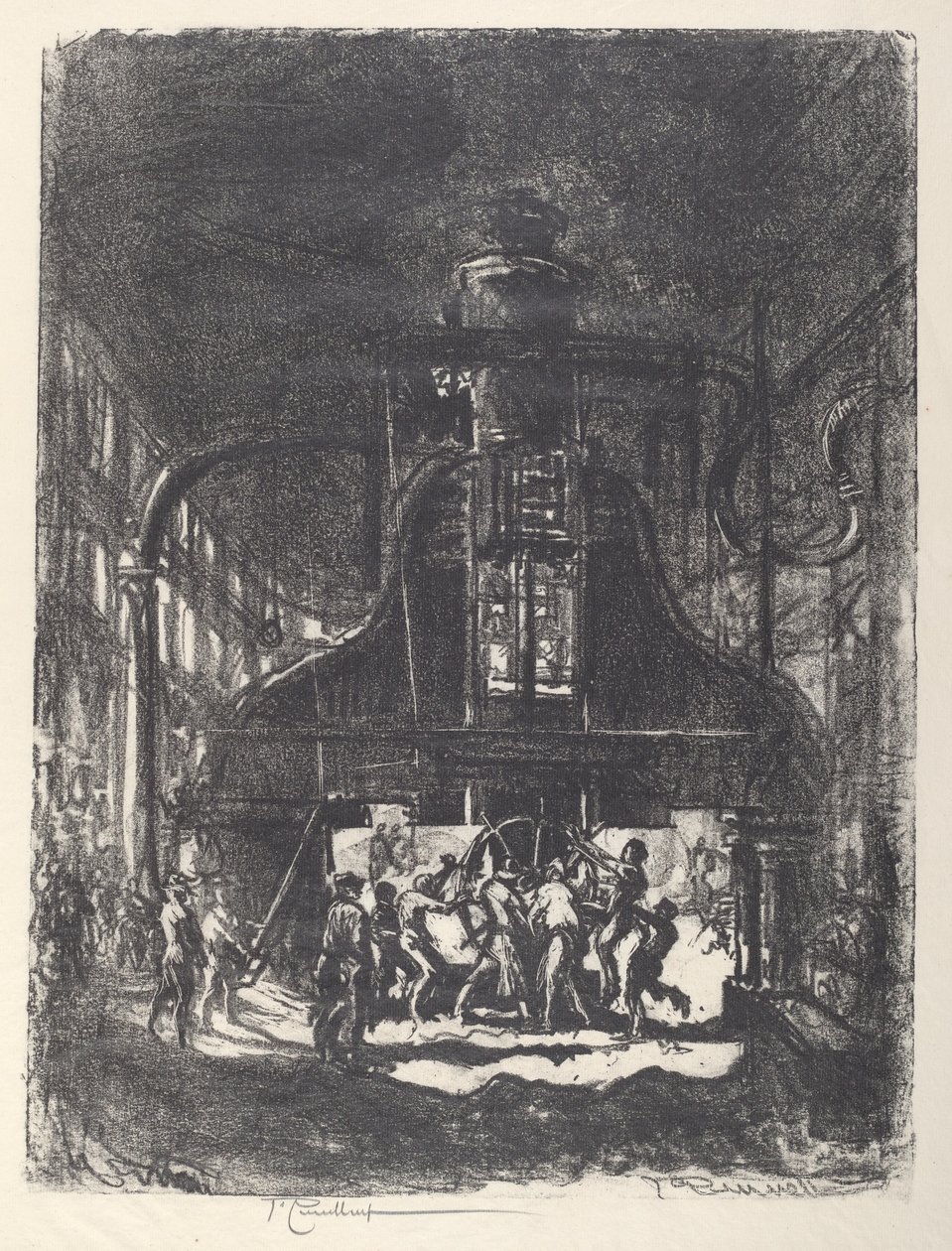 Forging Shells, The Slaves of the Wheel by Joseph Pennell