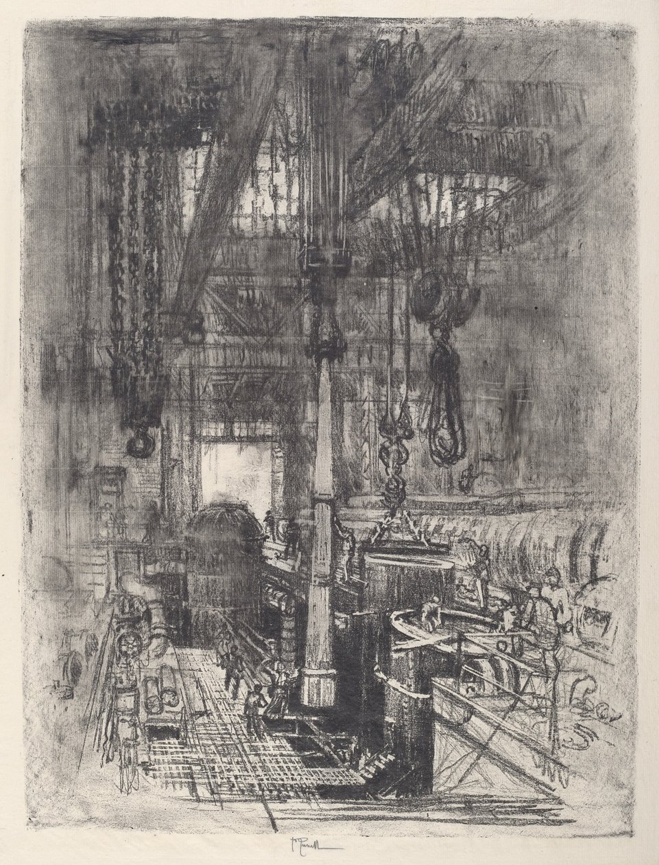 Gun Pit, No.II by Joseph Pennell