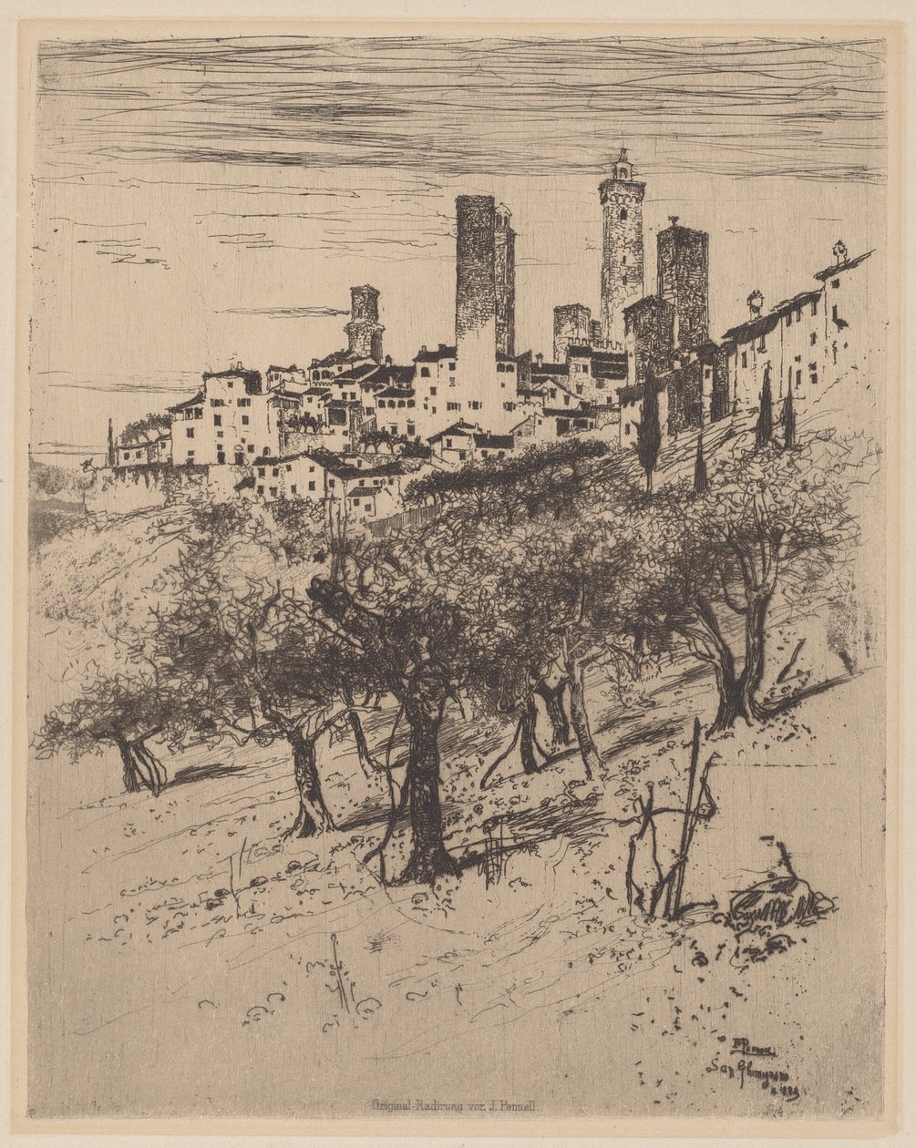 San Gimignano by Joseph Pennell