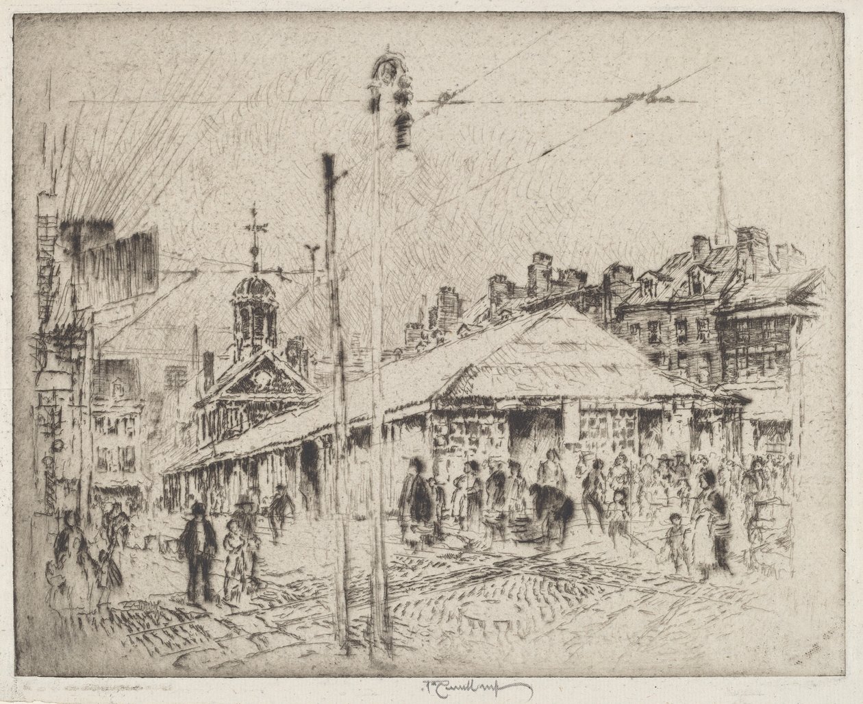 Second Street Market, Philadelphia by Joseph Pennell