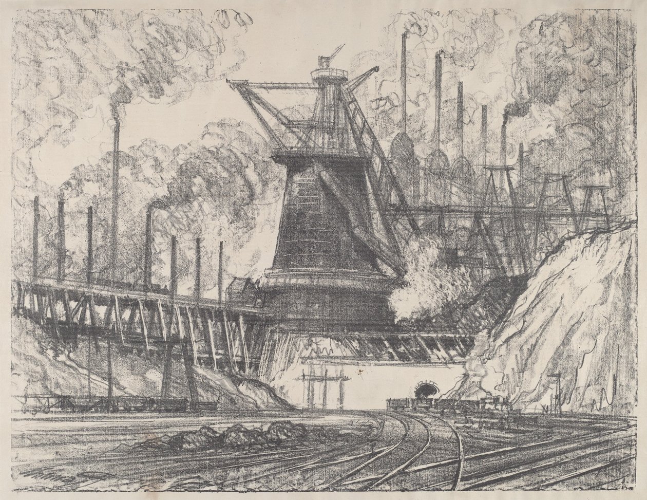 The Big Mill, Gary, Indiana by Joseph Pennell