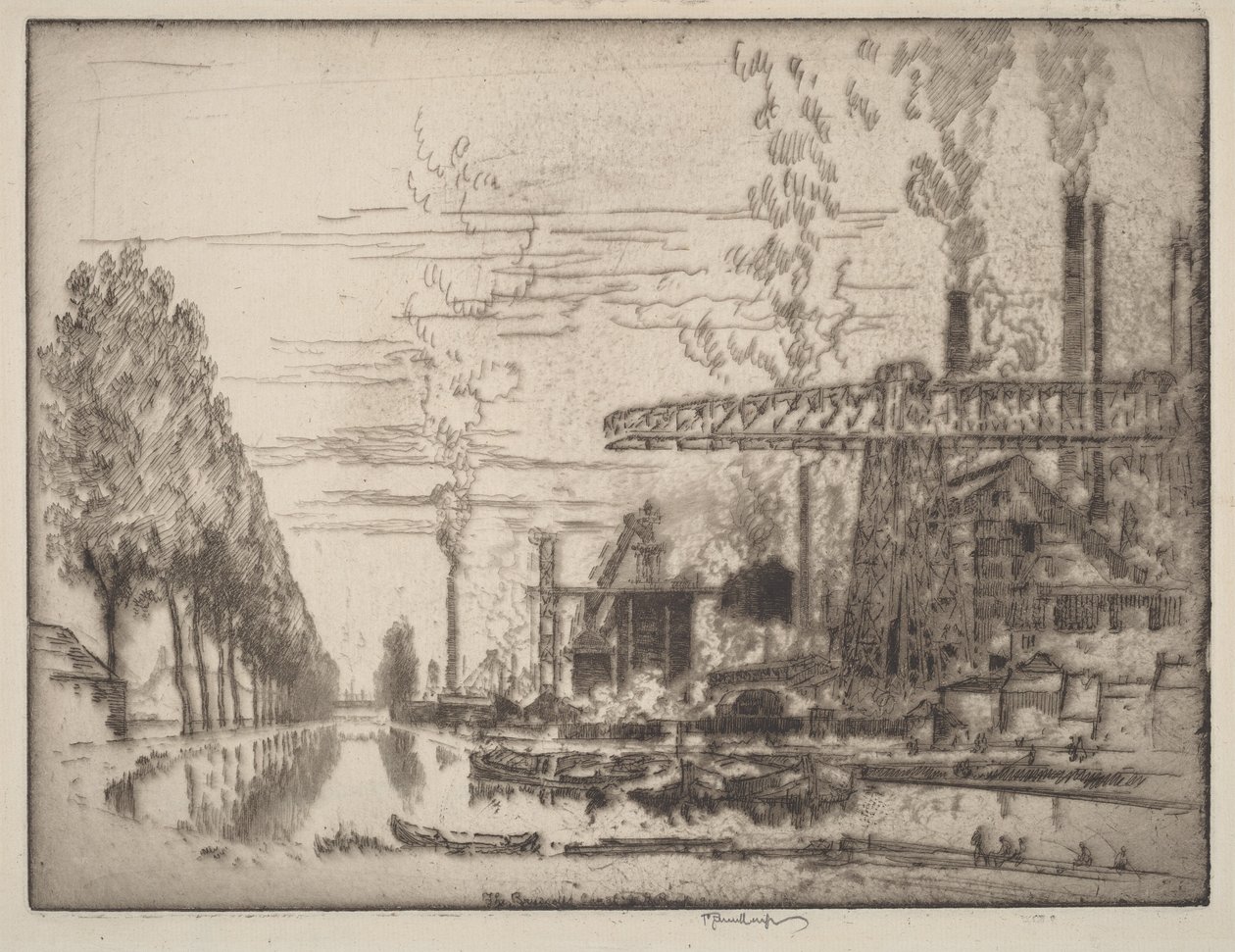The Brussels Canal, A Modern Hobbema by Joseph Pennell