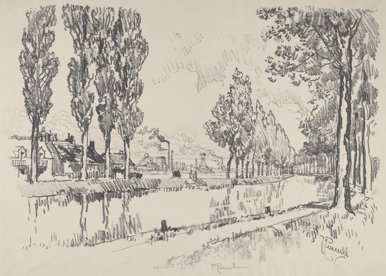 The Canal at Blanzy, France, 1911 by Joseph Pennell