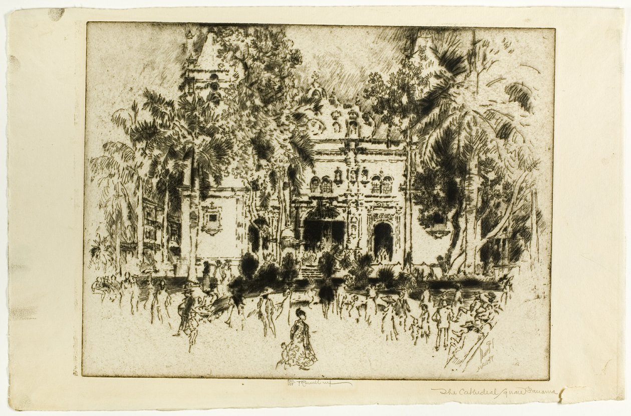 The Cathedral, Panama by Joseph Pennell