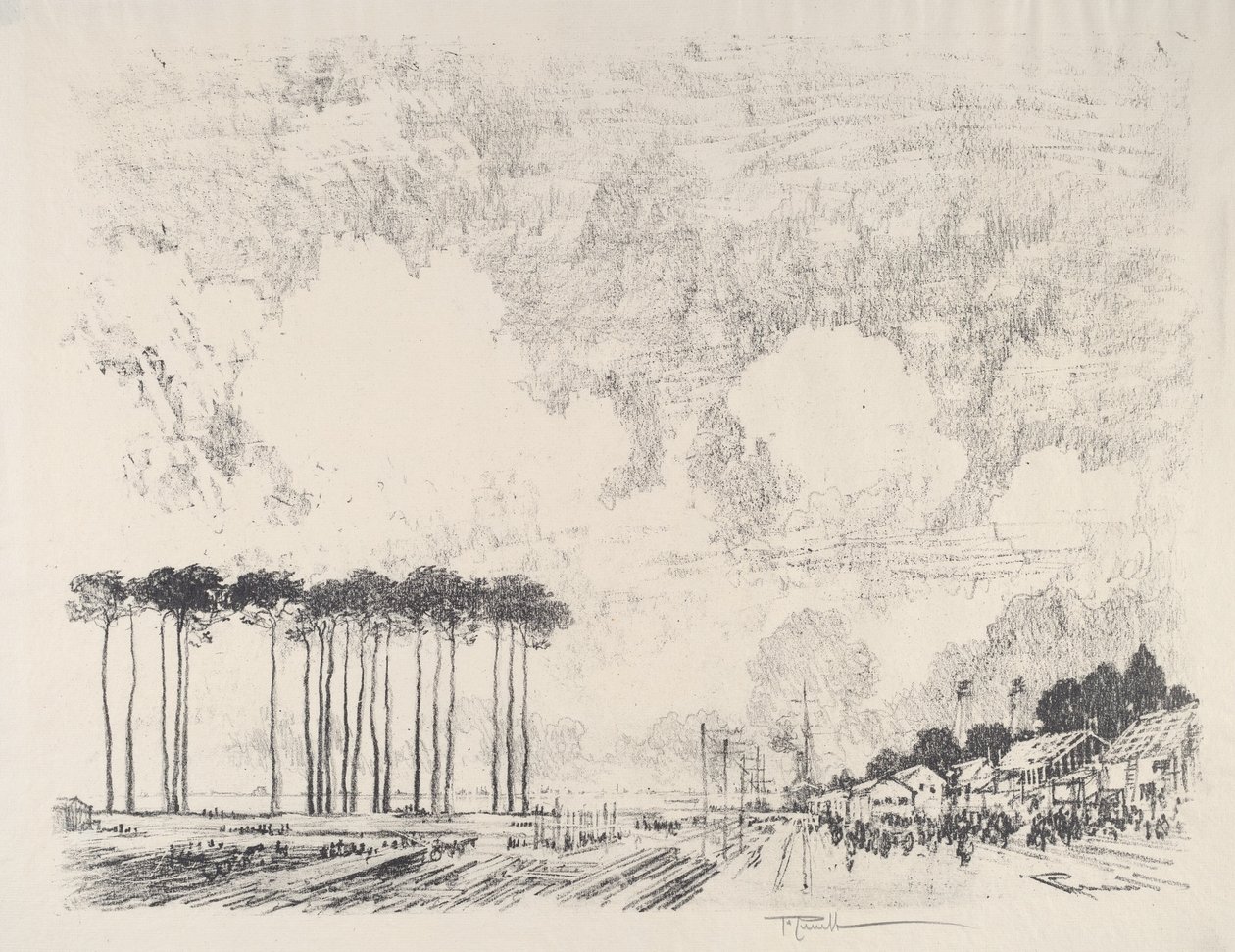 The Embarkation Camp, the Classic Grove by Joseph Pennell