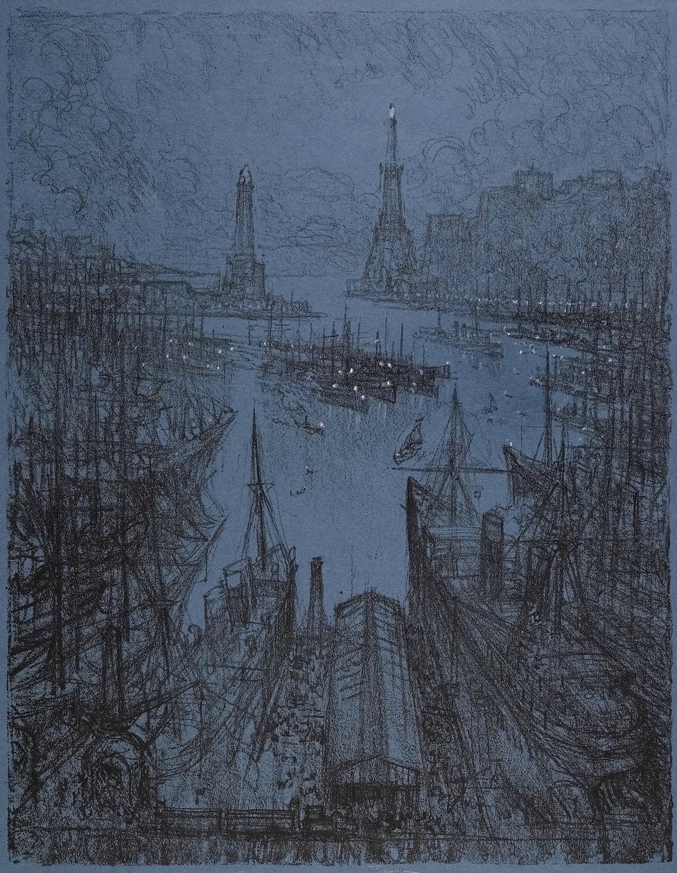 The Harbor, Genoa, 1913 by Joseph Pennell