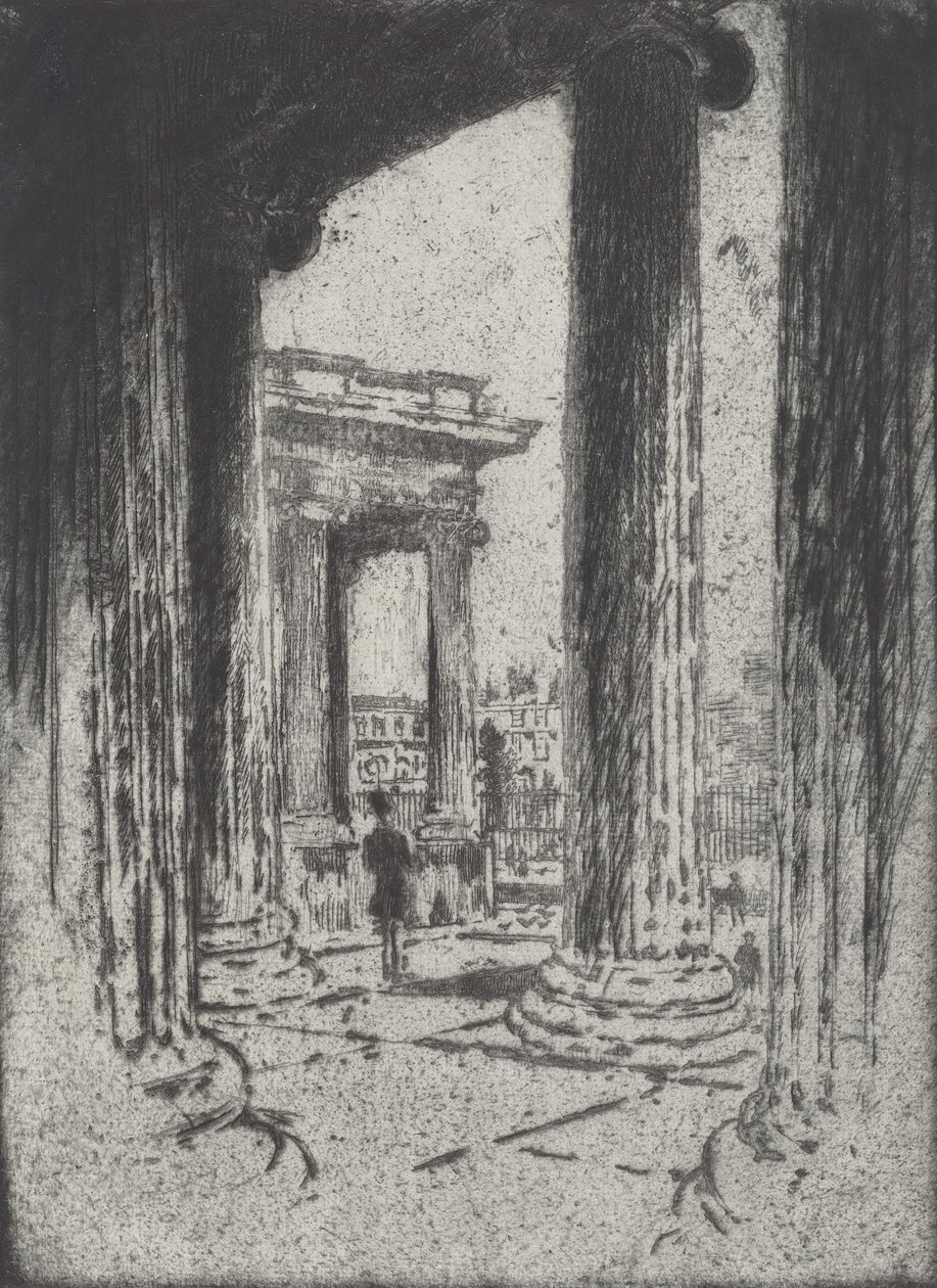 The Portico, British Museum, 1905 by Joseph Pennell