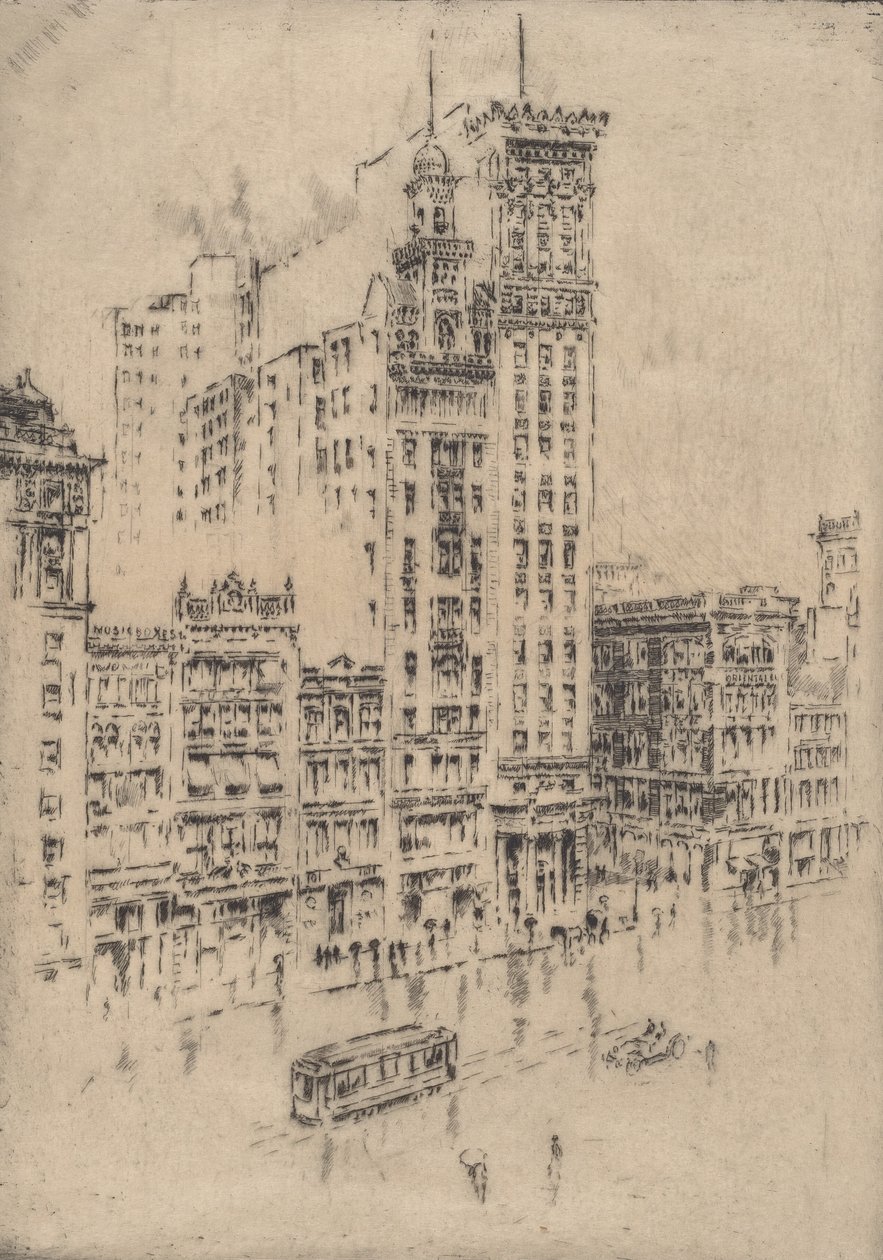 Union Square, Rainy Day by Joseph Pennell