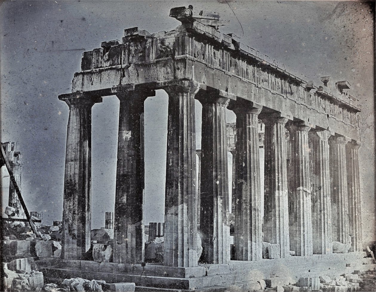 Facade and North Colonnade of the Parthenon on the Acropolis, Athens by Joseph Philibert Girault De Prangey