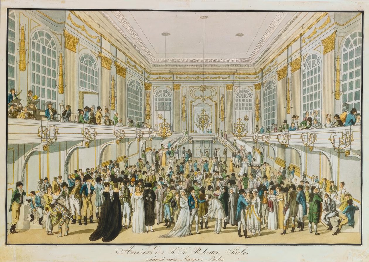 View of the Imperial and Royal Redoutensaal During a Masquerade Ball by Joseph Schütz