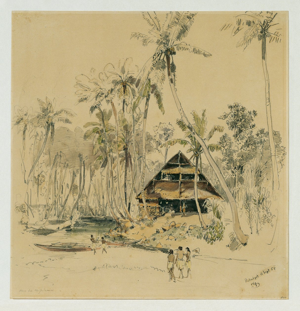 The House of the Missionary on the Island of Puinipet (Ponape), Caroline Islands by Joseph Selleny