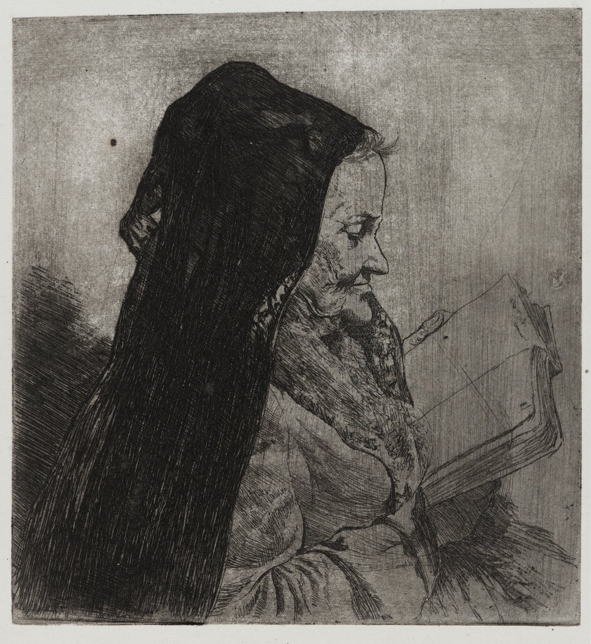 Old Woman Reading, printed by Sigmund Abeles and Edmond Casarella by Joseph Stella