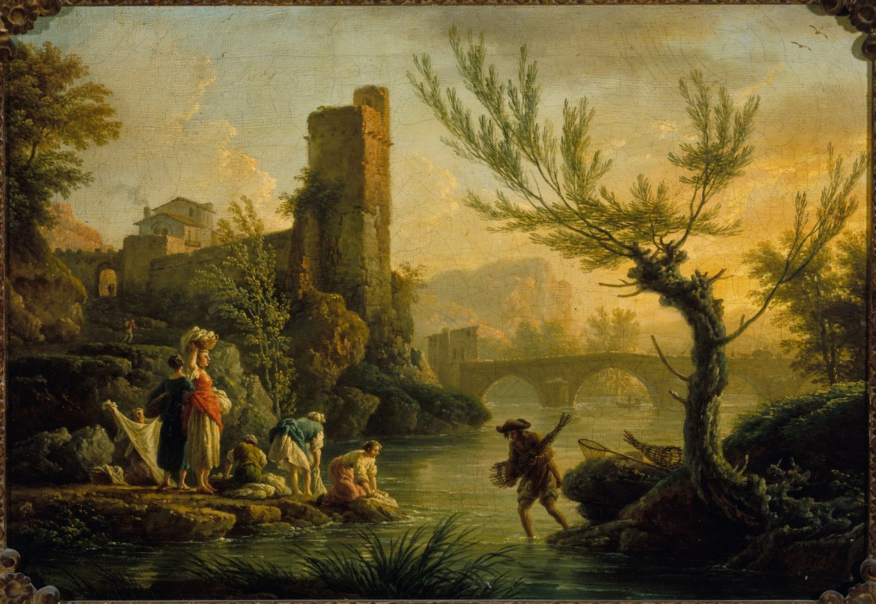 Landscape with Washerwomen, in 1763 by Joseph Vernet