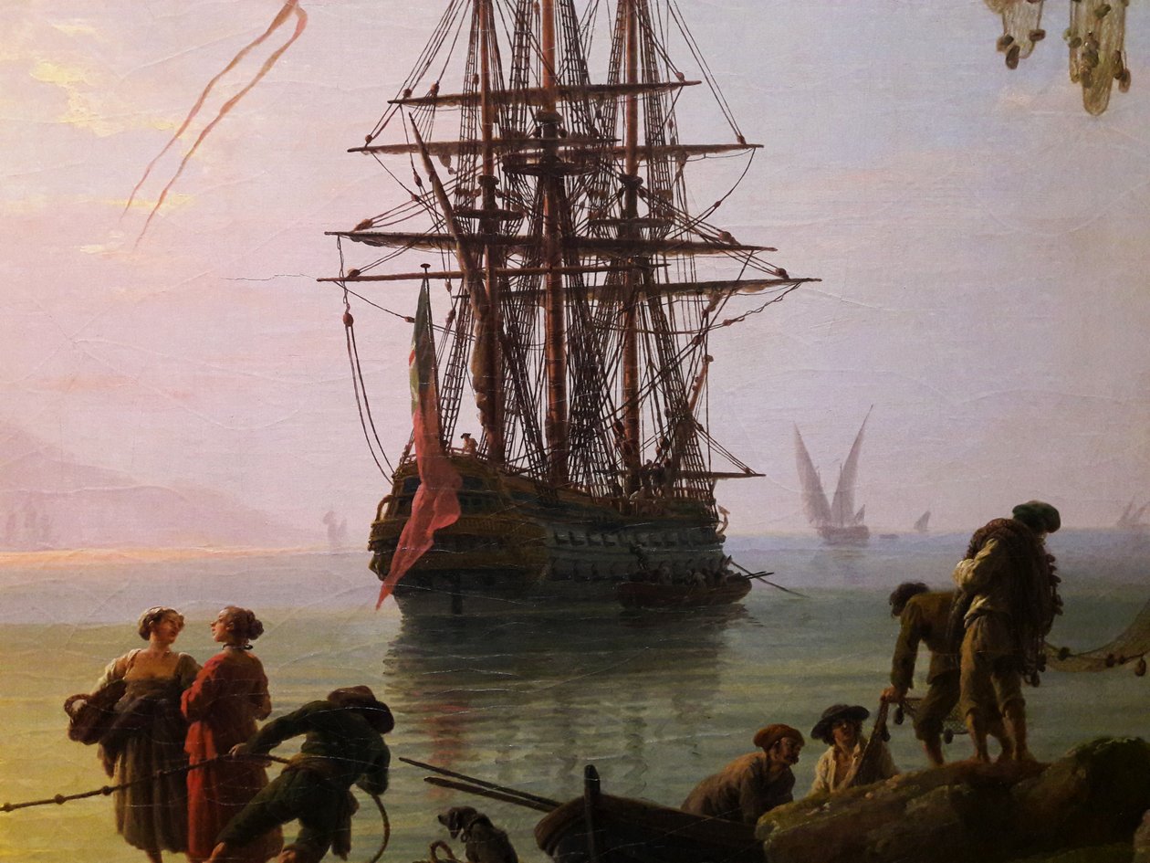View of a Port in the Morning (detail) by Joseph Vernet