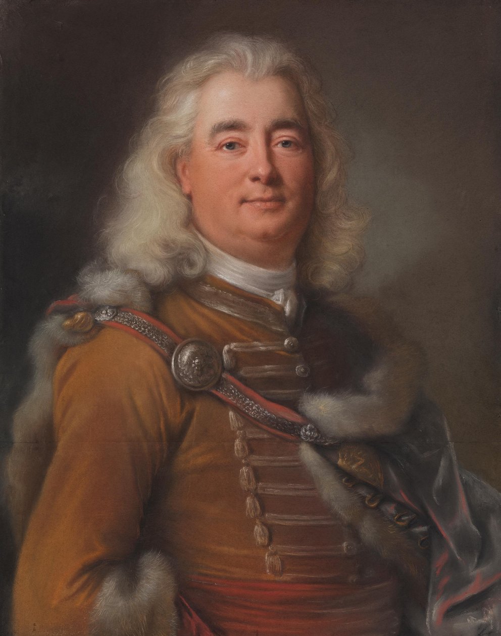 Portrait of a Man in Hussar Uniform, Possibly Ladislaus Kökényesdi von Vetes (circa 1680-1756) by Joseph Vivien
